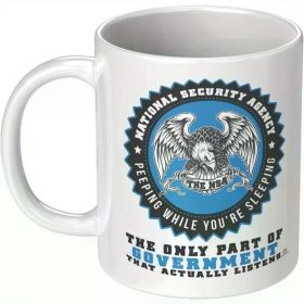 Funny NSA Mug Peeping While You're Sleeping Coffee Cup 11oz White