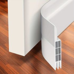 1pc Door Draft Stopper Door Sweep For Exterior & Interior Doors,Door Bottom Seal Dust And Noise Insulation Weather Stripping Draft Guard Insulato (Color: White)