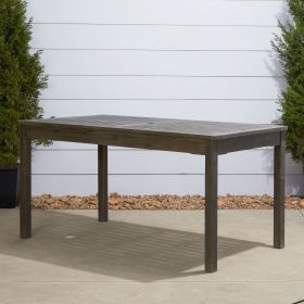 Renaissance Outdoor Rectangular Hand-scraped Wood Patio Dining Table (Color: as Pic)